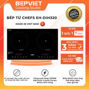 Bếp từ Chefs EH-DIH321 Made in Việt Nam kính bo viền inox tiết kiệm điện giá hời