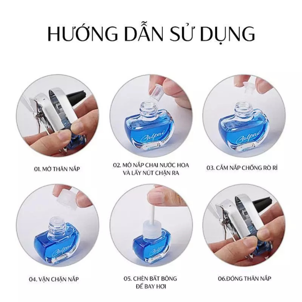 Nước Hoa Ô Tô CATPAI VAROMAS Gắn Cửa Gió Xe Hơi Với Cánh Quạt Tự Động Quay Nhờ Gió Khử Mùi Hôi Nhanh Chóng 10ML KT87