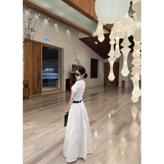 Set Đồ Nữ Đen Sang Chảnh Chân Váy Maxi Xòe Phồng Cao Cấp