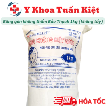 ✅ Bông gòn không thấm nước Bảo Thạch 1kg - Bông Mỡ, Bông Thô (Bông Tự Nhiên không tẩy trắng)