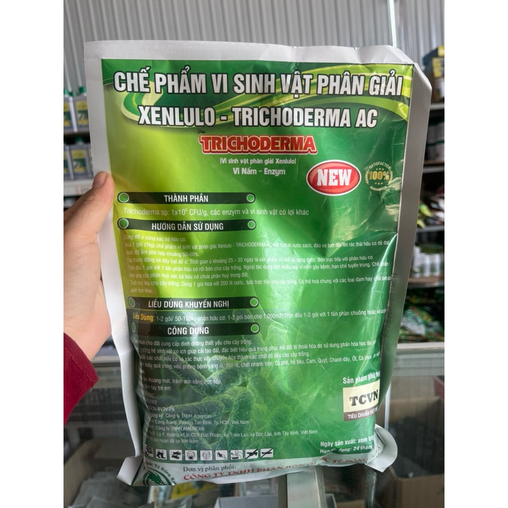 Trichoderma  Rồng Xanh-Men ủ vỏ, bổ sung lợi khuẩn cho cây trồng- gói 1kg