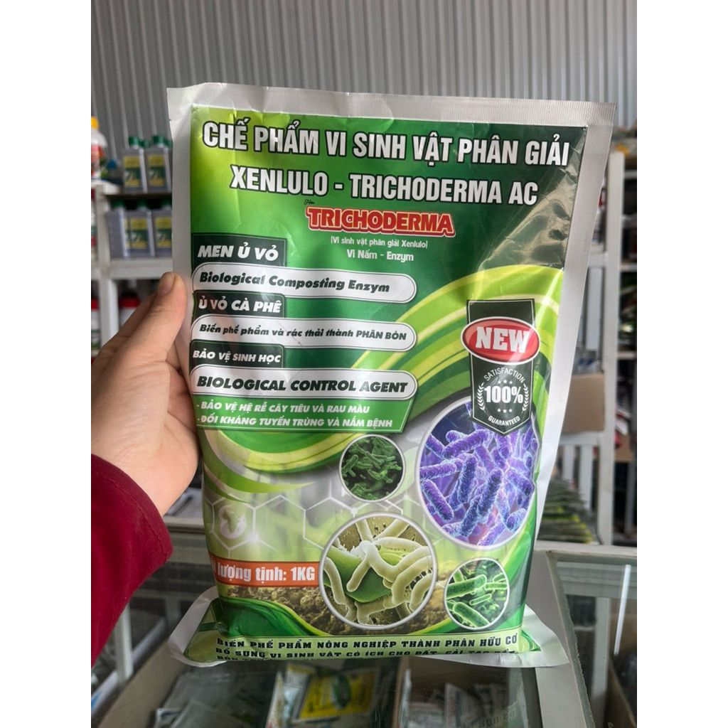 Trichoderma  Rồng Xanh-Men ủ vỏ, bổ sung lợi khuẩn cho cây trồng- gói 1kg