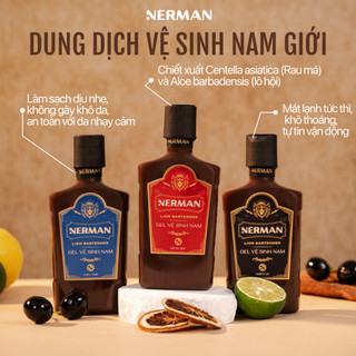 Combo say mê Nerman - Sữa tắm Lion Bartender 330g & DDVS Lion Bartender 100g & Xịt miệng Cool Smile chanh 10ml & Cọ tắm