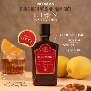 Combo say mê Nerman - Sữa tắm Lion Bartender 330g & DDVS Lion Bartender 100g & Xịt miệng Cool Smile chanh 10ml & Cọ tắm