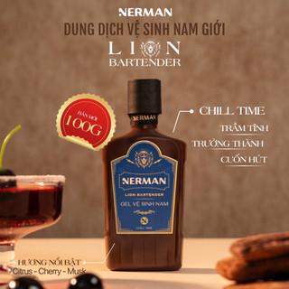Combo say mê Nerman - Sữa tắm Lion Bartender 330g & DDVS Lion Bartender 100g & Xịt miệng Cool Smile chanh 10ml & Cọ tắm
