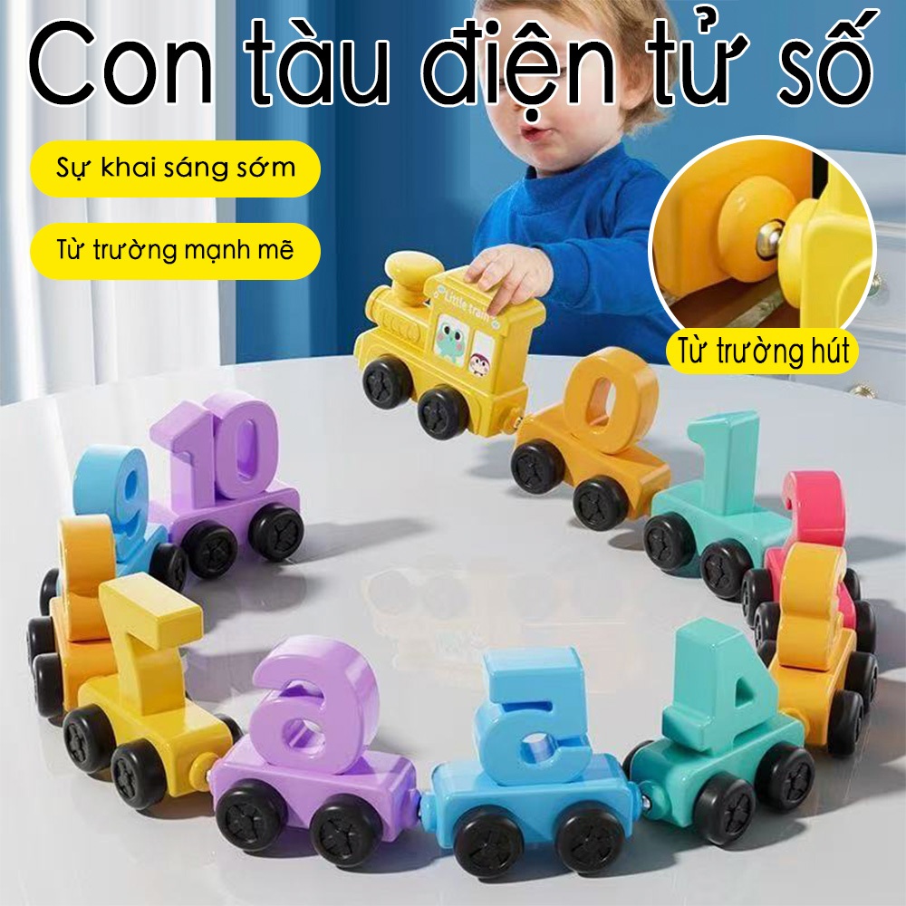 Bộ Tàu Hóa Số Đường Ray Từ Hoạt 12PC Đồ Chơi Montessori Giáo Dục Cho Bé Trai Bé Gái 2-5 Tuổi Quà Tặng Hoàn Hảo