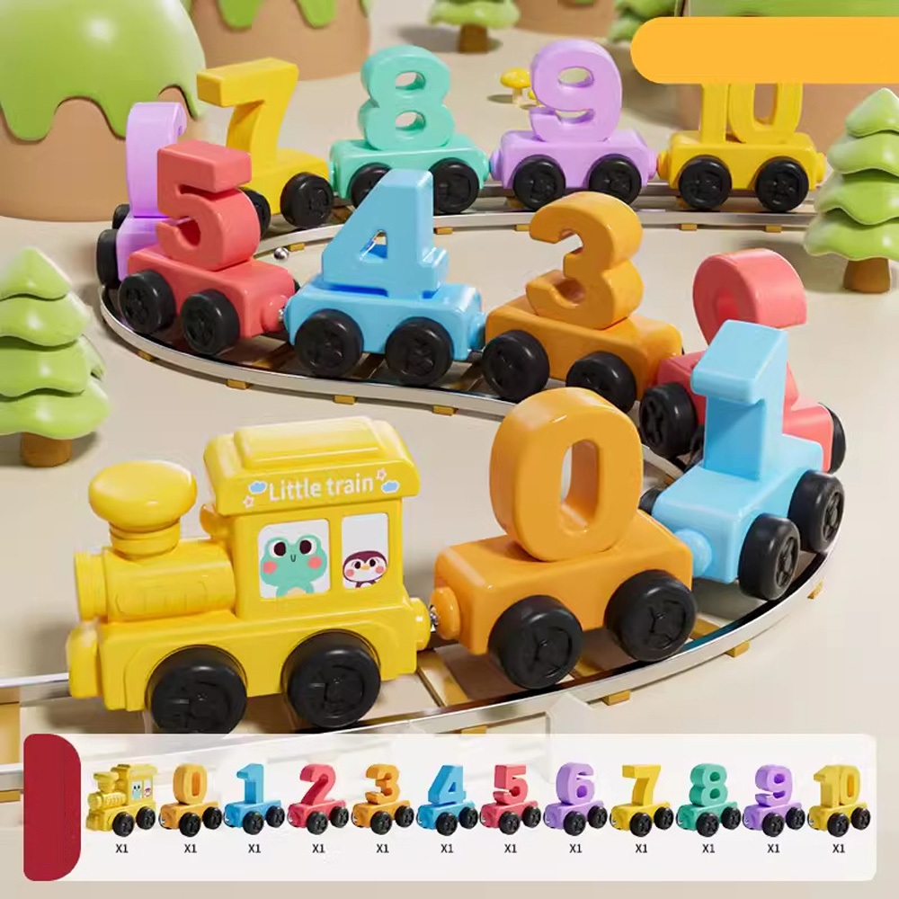 Bộ Tàu Hóa Số Đường Ray Từ Hoạt 12PC Đồ Chơi Montessori Giáo Dục Cho Bé Trai Bé Gái 2-5 Tuổi Quà Tặng Hoàn Hảo