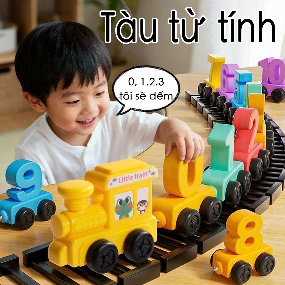 Bộ Tàu Hóa Số Đường Ray Từ Hoạt 12PC Đồ Chơi Montessori Giáo Dục Cho Bé Trai Bé Gái 2-5 Tuổi Quà Tặng Hoàn Hảo