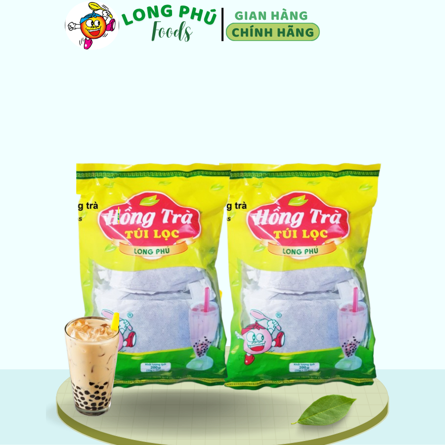 [THÙNG 50 GÓI] Hồng Trà Truyền Thống Long Phú túi 200gr - Nguyên liệu Trà, Trà sữa, Trà Trái Cây