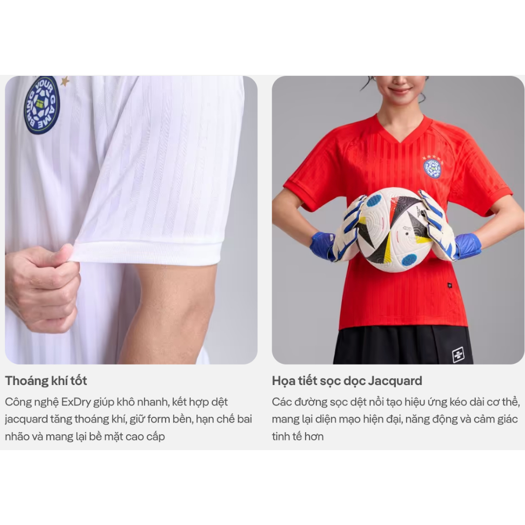 [TẶNG QUẦN SHORT]Áo thun nam cổ V Jacquard Exdry ProActive World Cup áo đa năng thể thao bóng đá, mặc hàng ngày COOLMATE