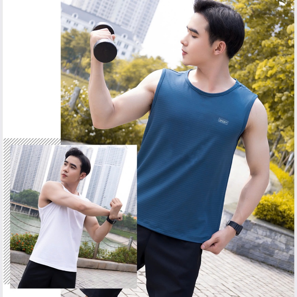 Áo ba lỗ nam áo sát nách tanktop thể thao XUZI vải thun lạnh lỗ kim siêu mát mùa hè co dãn 4 chiều,tập gym hoặc mặc nhà