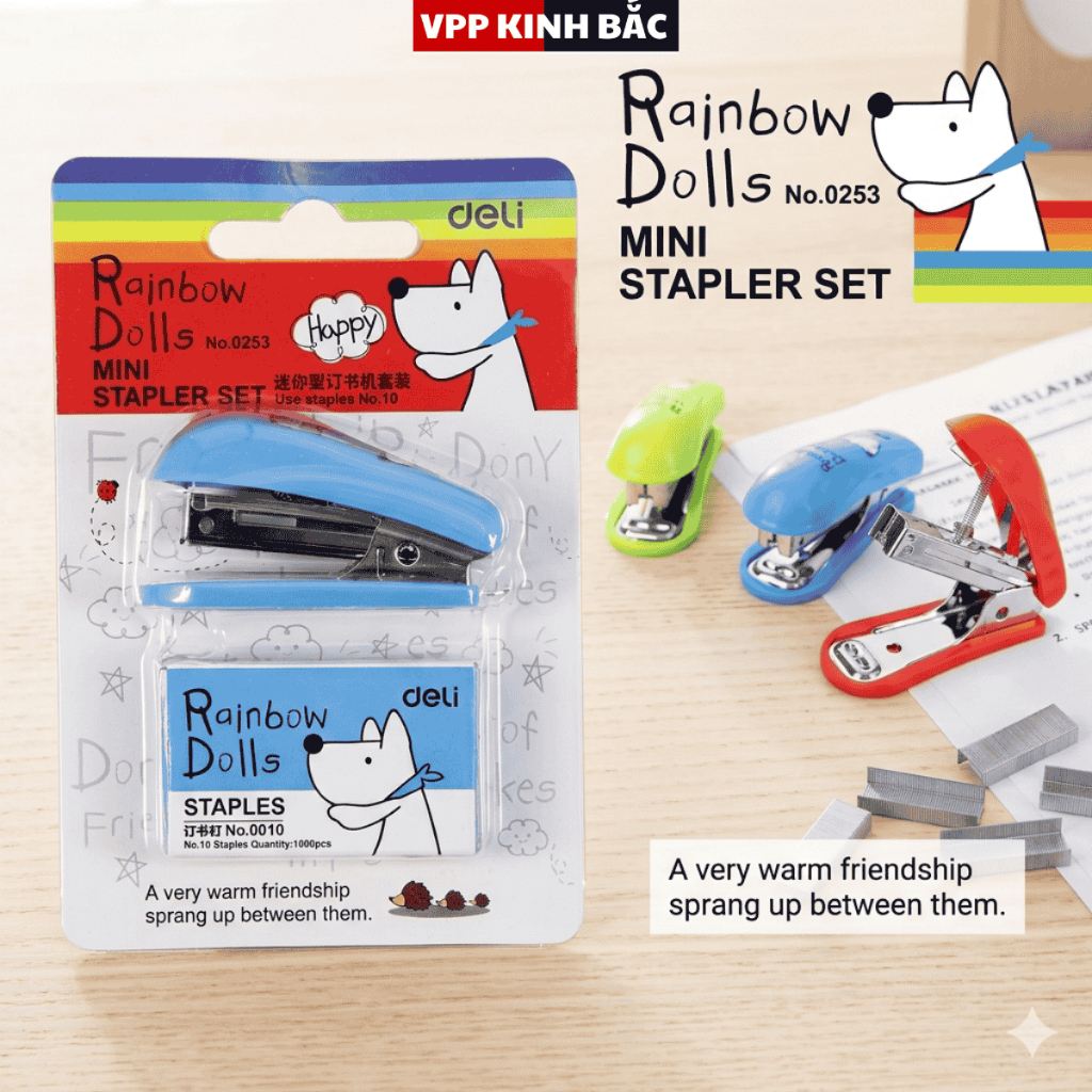 Dập Ghim Số 10 Mini Deli Stapler 0253 ( Kèm Hộp Ghim )