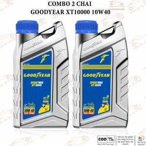 Combo 2 Chai Dầu Nhớt Dành Cho Xe Số, Côn Tay Goodyear XT10000 10W40 Dung Tích 1L - Không Kèm Quà