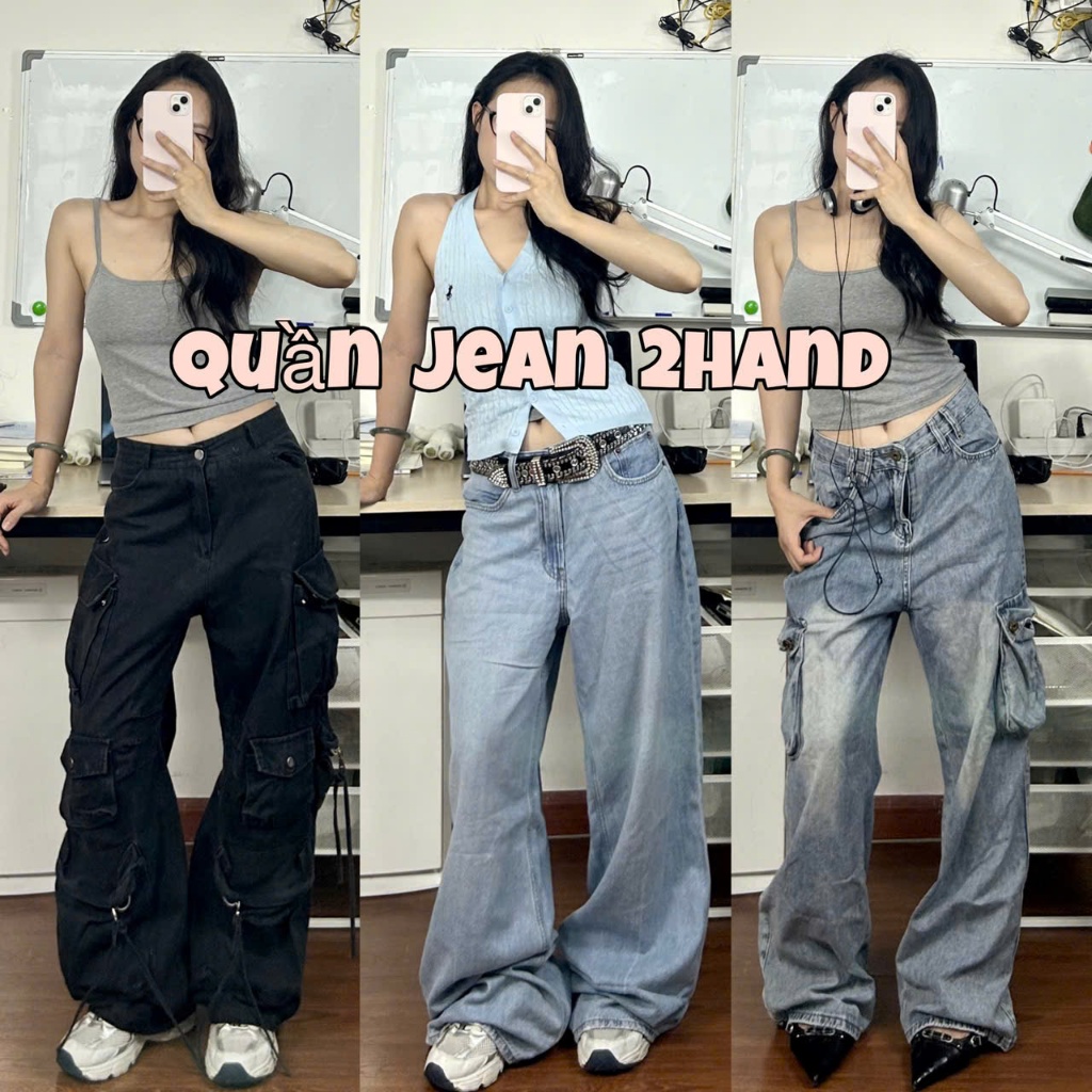 (up date 6/4) QUẦN CARGO JEAN Y2k/ TÚI HỘP/ QUẦN BÒ ỐNG SUÔNG RỘNG ...