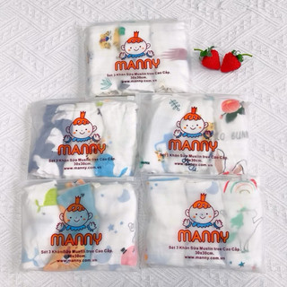 Set 3 khăn sữa Muslin tree cao cấp Manny