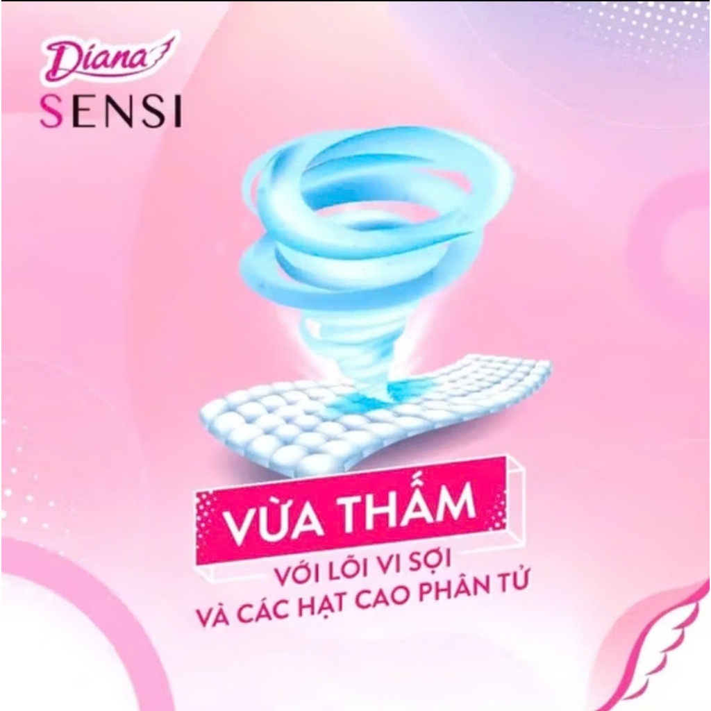 [Combo 4/6 gói] Băng vệ sinh Diana Sensi siêu mỏng cánh/không cánh gói 8 miếng/20 miếng