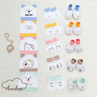 Set Mũ Bao Tay Bao Chân Sơ Sinh Chất Peptit Cao Cấp Anchee | Mềm Mại, Kháng Khuẩn, An Toàn Cho Bé 0–6 Tháng