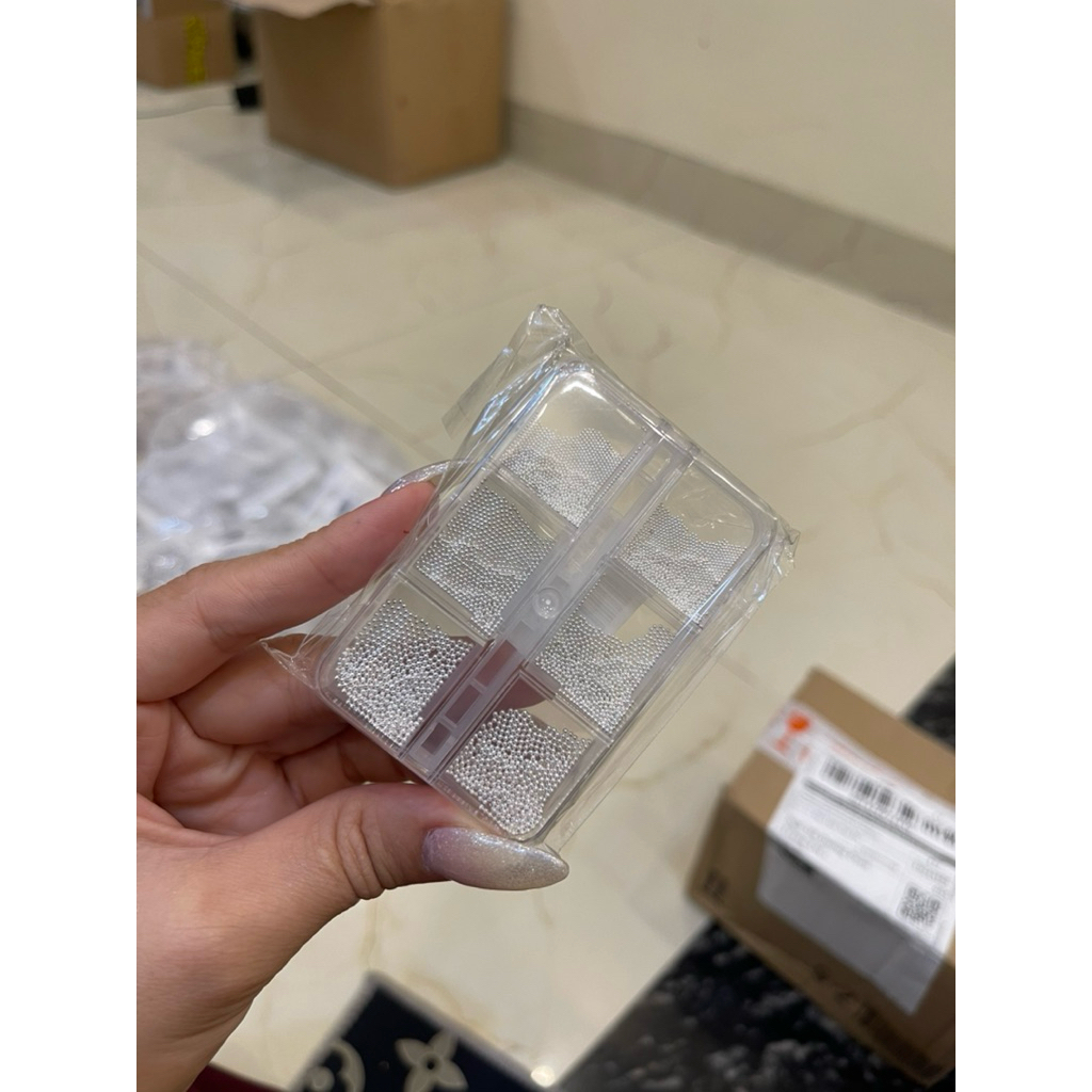 Bi bạc mini nhiều kích cỡ phụ kiện trang trí nail  Linh Bùi