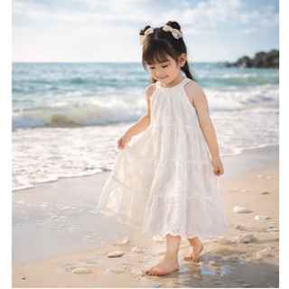 [HÀNG MỚI VỀ]Váy Bé Gái Siêu Hot 2026 - Đầm thêu cotton 100% Trắng Công Chúa Thiết Kế Cao Cấp Cho Bé Gái Diện Hè 13-45kg