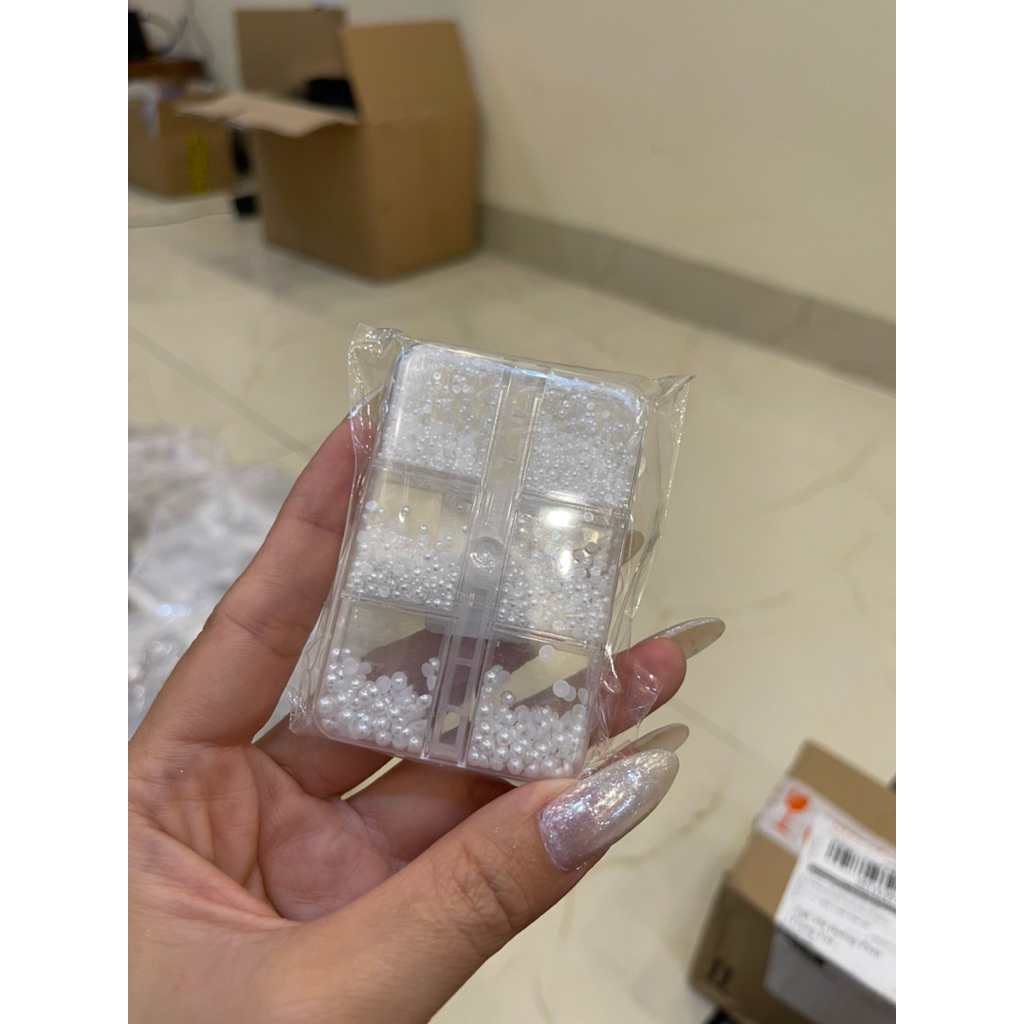 ngọc trai chân bằng mini nhiều kích cỡ phụ kiện trang trí nail -Linh Bùi