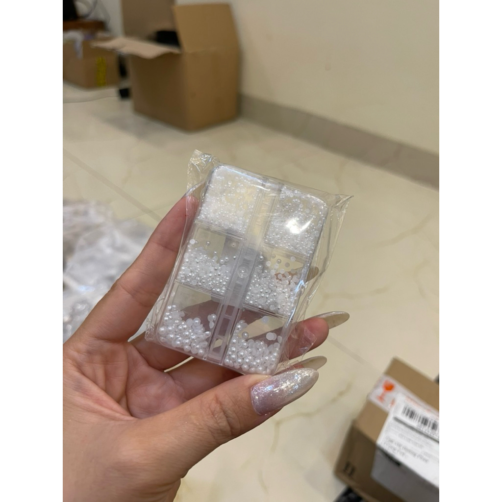 ngọc trai chân bằng mini nhiều kích cỡ phụ kiện trang trí nail -Linh Bùi