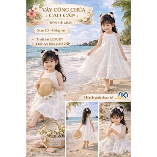 [HÀNG MỚI VỀ]Váy Bé Gái Siêu Hot 2026 - Đầm thêu cotton 100% Trắng Công Chúa Thiết Kế Cao Cấp Cho Bé Gái Diện Hè 13-45kg