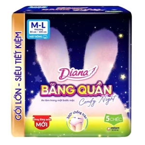 Băng vệ sinh Diana Comfy Night ban đêm chống tràn dạng quần size S-M & M-L &LXL