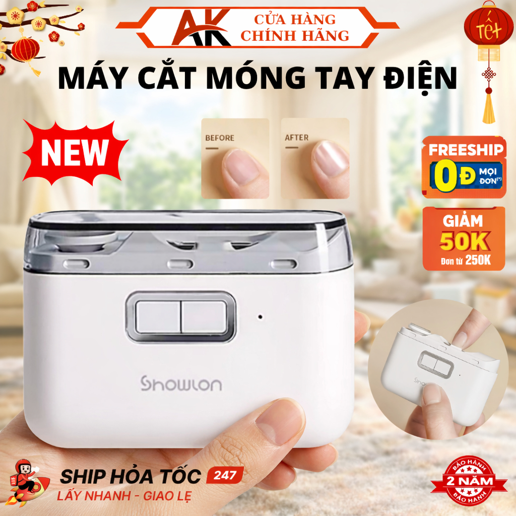 Máy Cắt Móng Tay Điện Tự Động Có Đèn Led Ban Đêm, Cắt và Mài Móng An Toàn Tiện Lợi