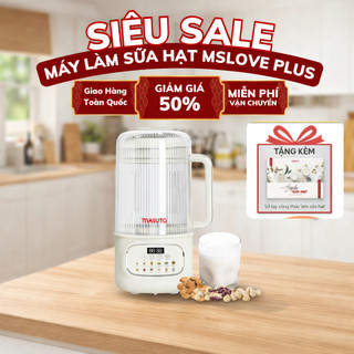 Máy Làm Sữa Hạt Thủy Tinh Chống Ồn Masuto 1,2L Xay Hạt Nhuyễn Mịn Chống Trào 12 Chế Độ Bảo Hành 24 Tháng