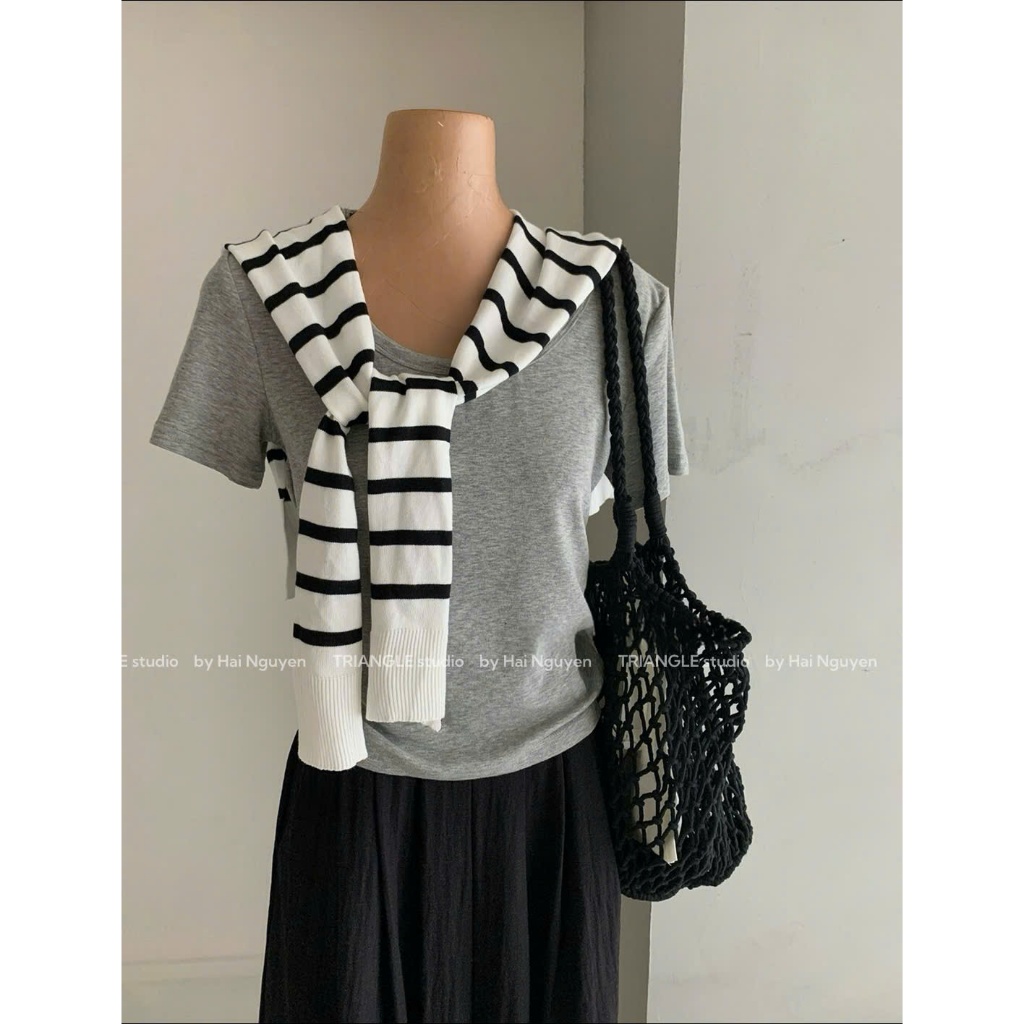 TRIANGLE - Pastel T-shirt (Cân nhắc kỹ, return is not welcomed) - Áo thun Hàn Quốc chất vải cao cấp siêu đẹp, mát