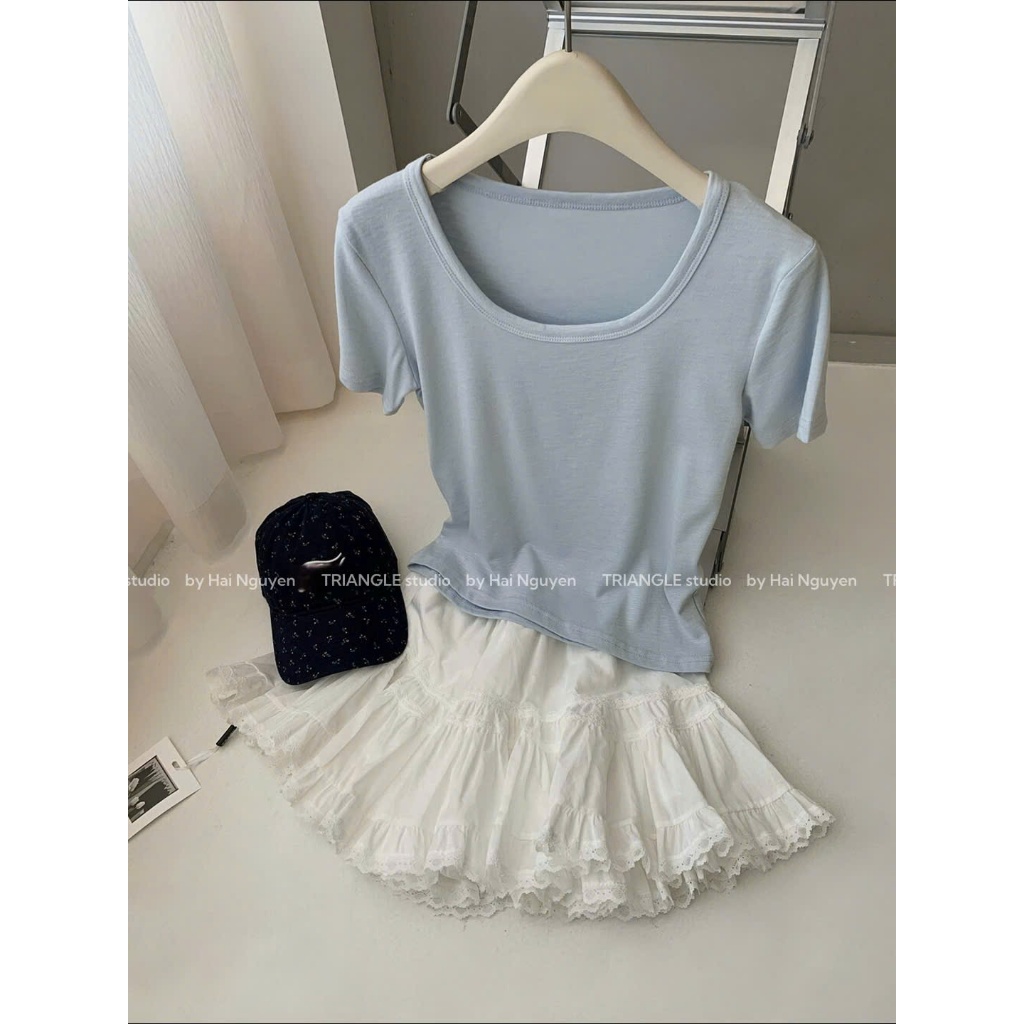 TRIANGLE - Pastel T-shirt (Cân nhắc kỹ, return is not welcomed) - Áo thun Hàn Quốc chất vải cao cấp siêu đẹp, mát