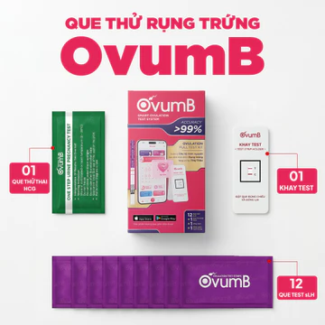 Que thử rụng trứng OVumB, Hộp 12 que - Xác định đúng thời điểm rụng trứng, tiện lợi, chính xác