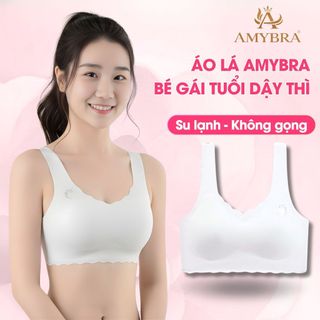 Áo lót cho bé gái su lạnh hàng Cao Cấp, Áo lá học sinh tuổi dậy thì không viền mút mỏng AMYBRA A741