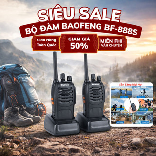 Combo 2 Cái Bộ Đàm Baofeng BF888S Kèm Tai Nghe Cự Ly Đến 5km Full Phụ Kiện, 16 Kênh Tần Số 400.00- 470.00MHz