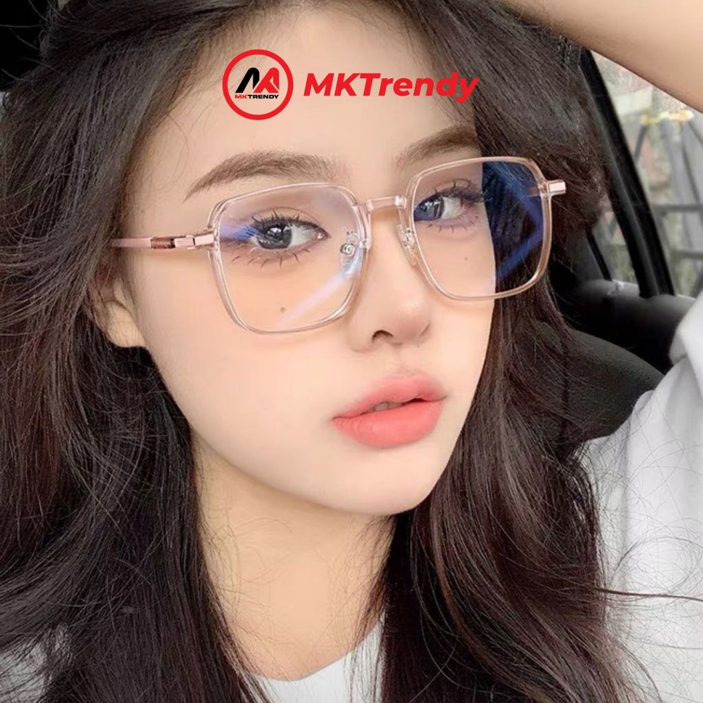Kính đổi màu gọng kim loại vuông MKTRENDY chống tia UV chống ánh sáng xanh thời trang nam nữ X14