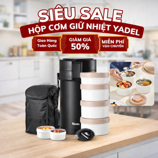 Hộp Cơm Giữ Nhiệt YADEL - Tặng Bộ Đũa Thìa - 6 Lớp Giữ Nhiệt - 2 Lớp Chống Bỏng - Giữ Nhiệt 8-12 Giờ