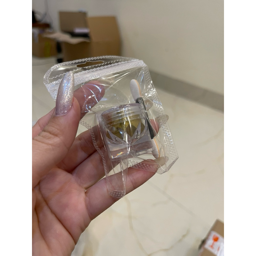 Bột tráng gương vàng (Chrome gold nail powder) Linh Bùi