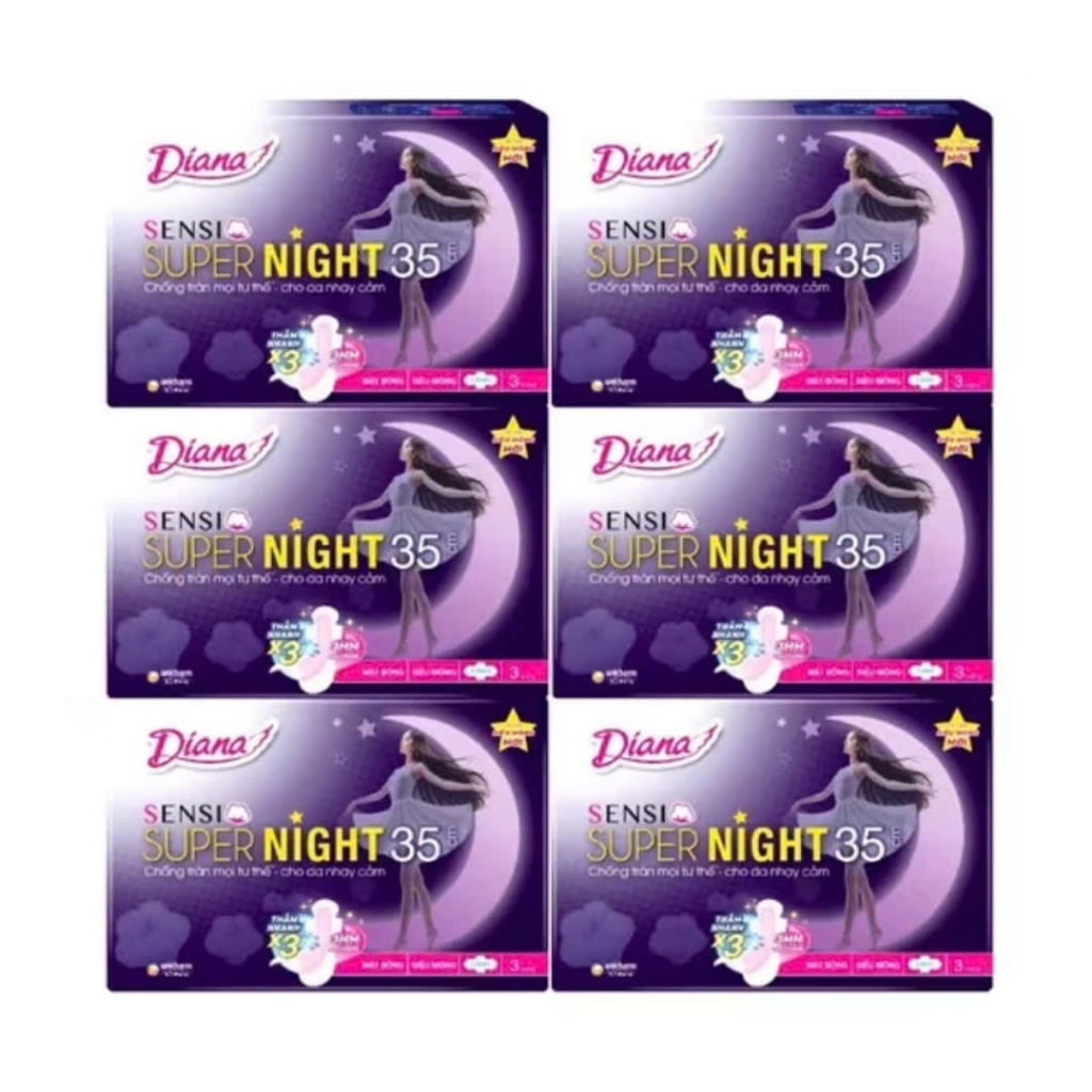 [Combo 4/6 gói] Băng Vệ Sinh Diana Ban Đêm Sensi Supernight 29/35cm
