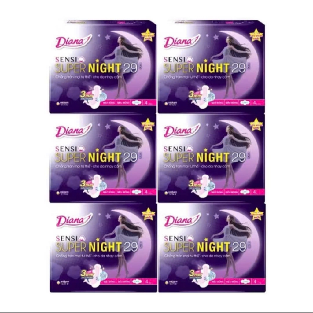 [Combo 4/6 gói] Băng Vệ Sinh Diana Ban Đêm Sensi Supernight 29/35cm