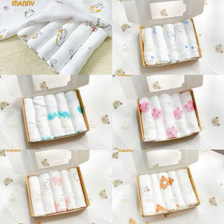 Set 5 khăn sợi tre lụa 100% cao cấp Manny