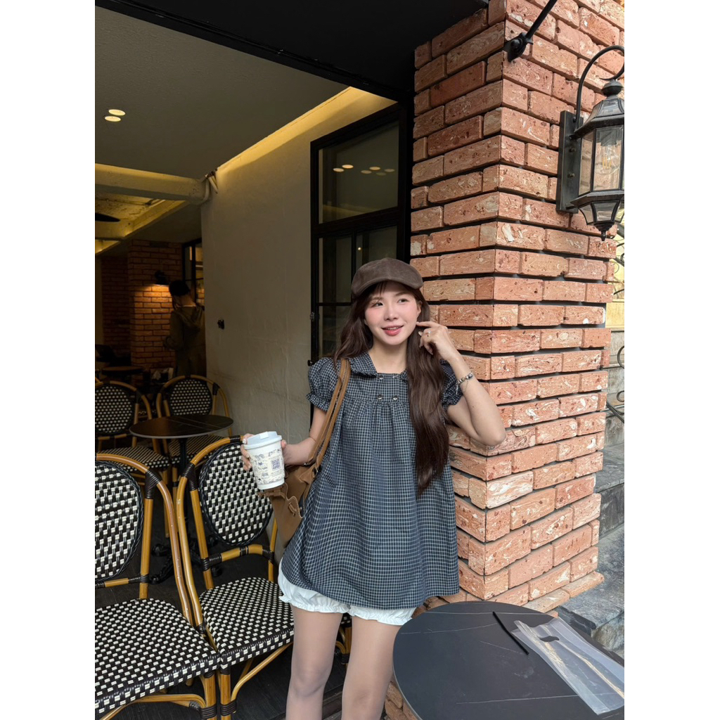 Quần short bí nhún cạp chun Nữ the.sweaterweather TSW