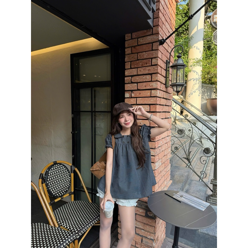Quần short bí nhún cạp chun Nữ the.sweaterweather TSW