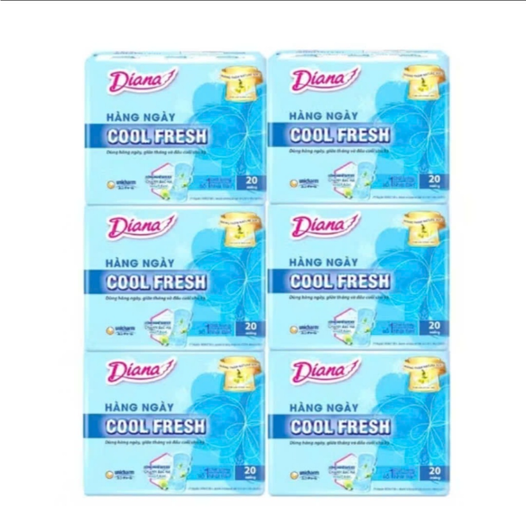 [Combo 6 gói] Băng Vệ Sinh Diana Hàng Ngày Sensi Cool Fresh Mát Lạnh 20/40 miếng