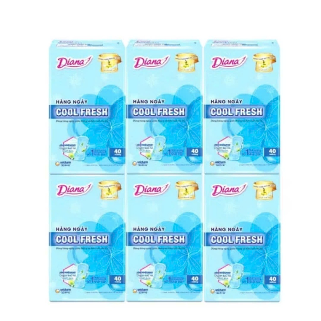 [Combo 6 gói] Băng Vệ Sinh Diana Hàng Ngày Sensi Cool Fresh Mát Lạnh 20/40 miếng