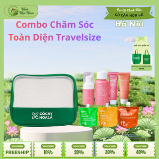 TÚI Du Lịch - Combo Chăm Sóc Toàn Diện Travelsize Cỏ Cây Hoa Lá | Nhà Mộc Nhiên