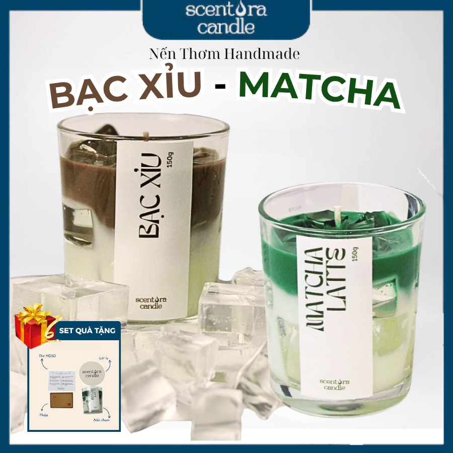 Nến Thơm Matcha Latte ScentoraCandle, Trang trí, Decor Phòng, Quà Tặng Sinh Nhật, Lễ Kỉ Niệm
