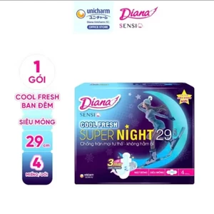 Băng Vệ Sinh Diana Ban Đêm Sensi Cool Fresh Supernight 29/35cm
