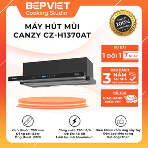 Hút mùi Canzy CZ-H1370AT Chính hãng điều khiển cảm ứng vẫy tay cống suất cao, hút khử trực tiếp qua than hoặc dẫn ống