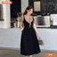 Đầm thiết kế BEMINE cổ trụ phối tơ bèo dáng chữ A phù hợp đi làm-B491