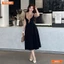 Đầm thiết kế BEMINE cổ trụ phối tơ bèo dáng chữ A phù hợp đi làm-B491